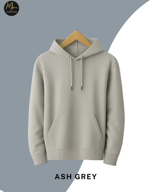 Plain Ash-Grey Hoodie