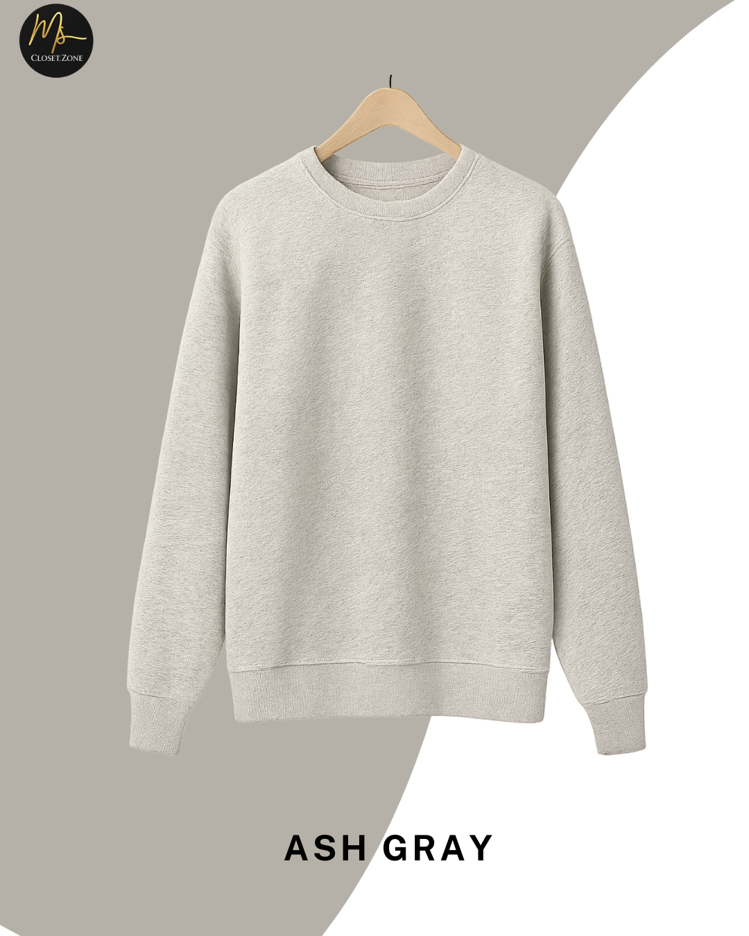 Plain Ash-Grey Sweatshirt