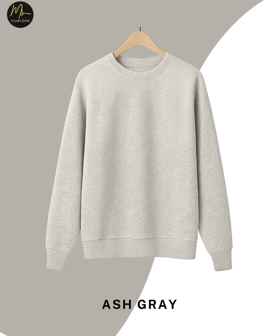 Plain Ash-Grey Sweatshirt
