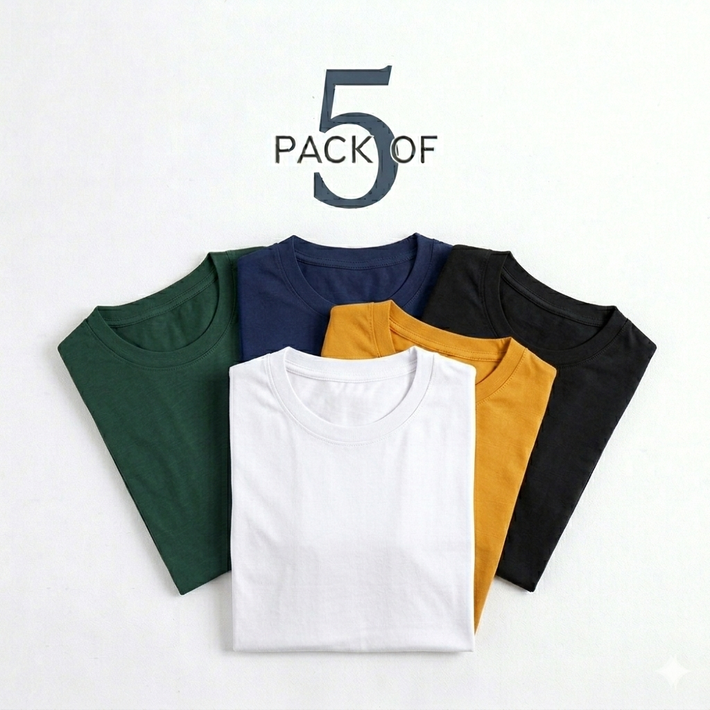 PACK OF 5-Basic Tee