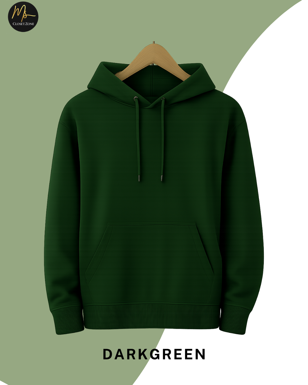 Plain Darkgreen Hoodie