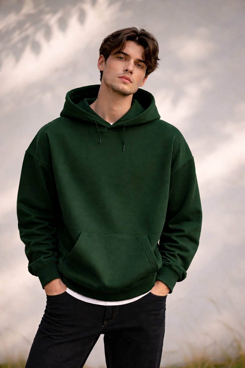 Plain Darkgreen Hoodie