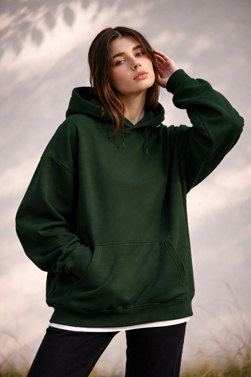 Plain Darkgreen Hoodie