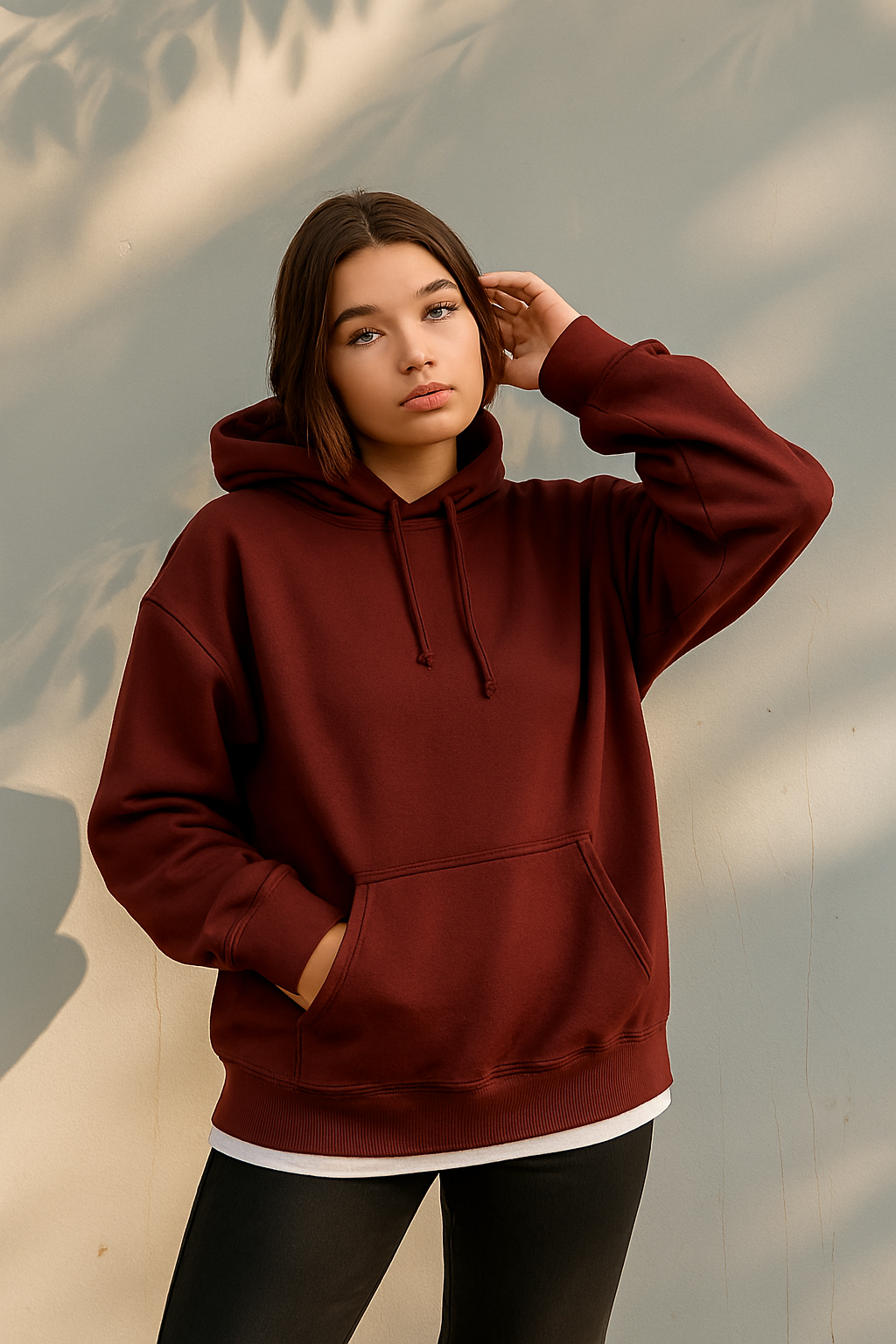 Plain Maroon Hoodie