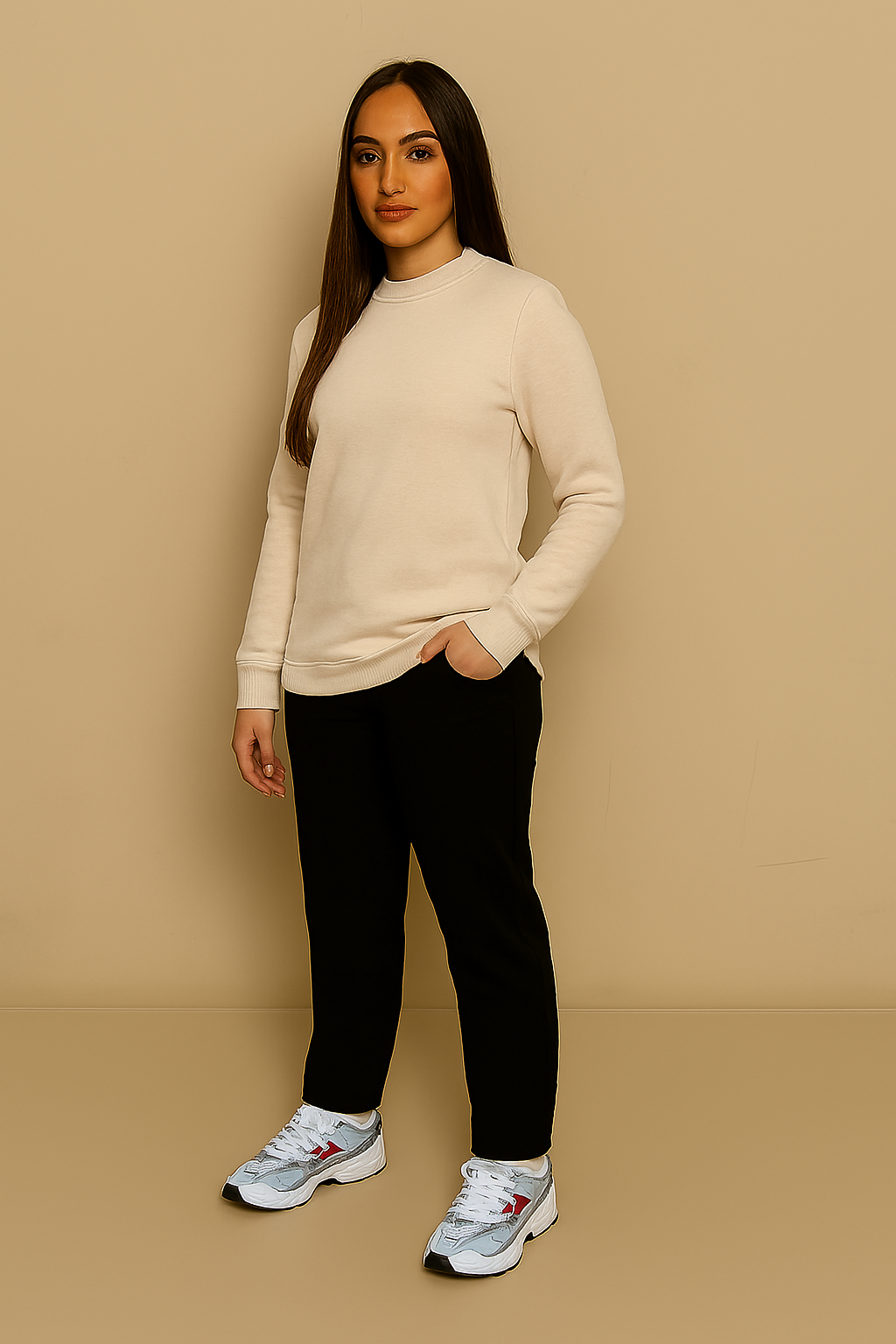 Plain Beige Sweatshirt