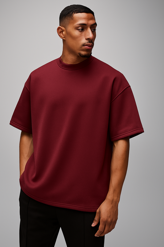 Maroon DropShoulder T-shirt