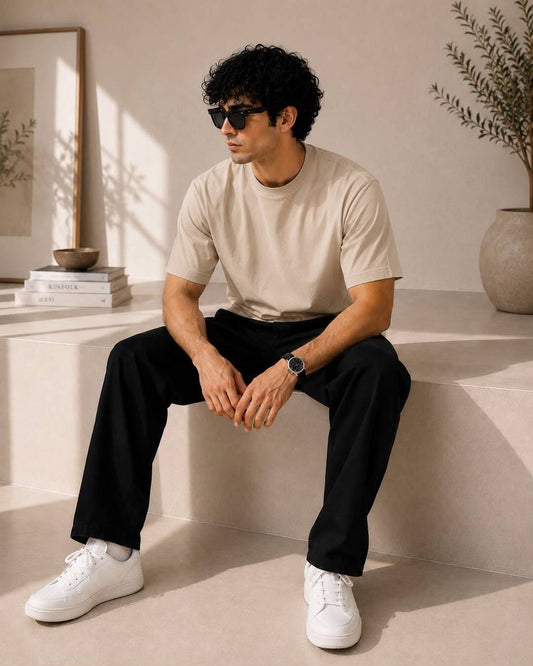 Beige Basic Normal Fit T-Shirt