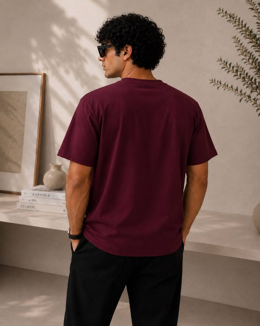 Maroon Basic Normal Fit T-Shirt