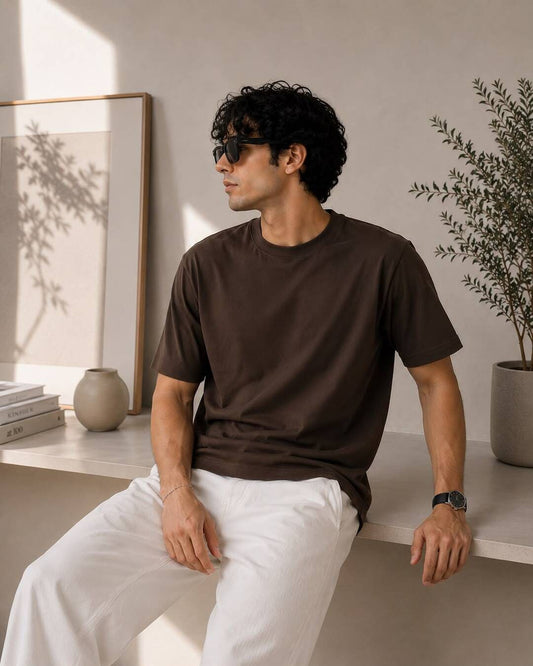 Brown Basic Normal Fit T-Shirt