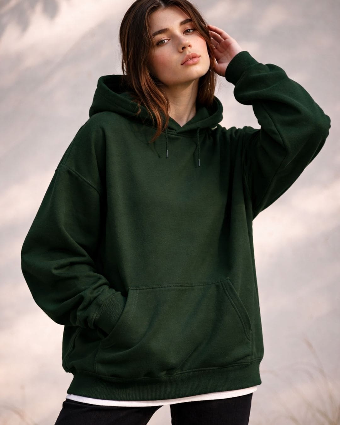 Plain Darkgreen Hoodie