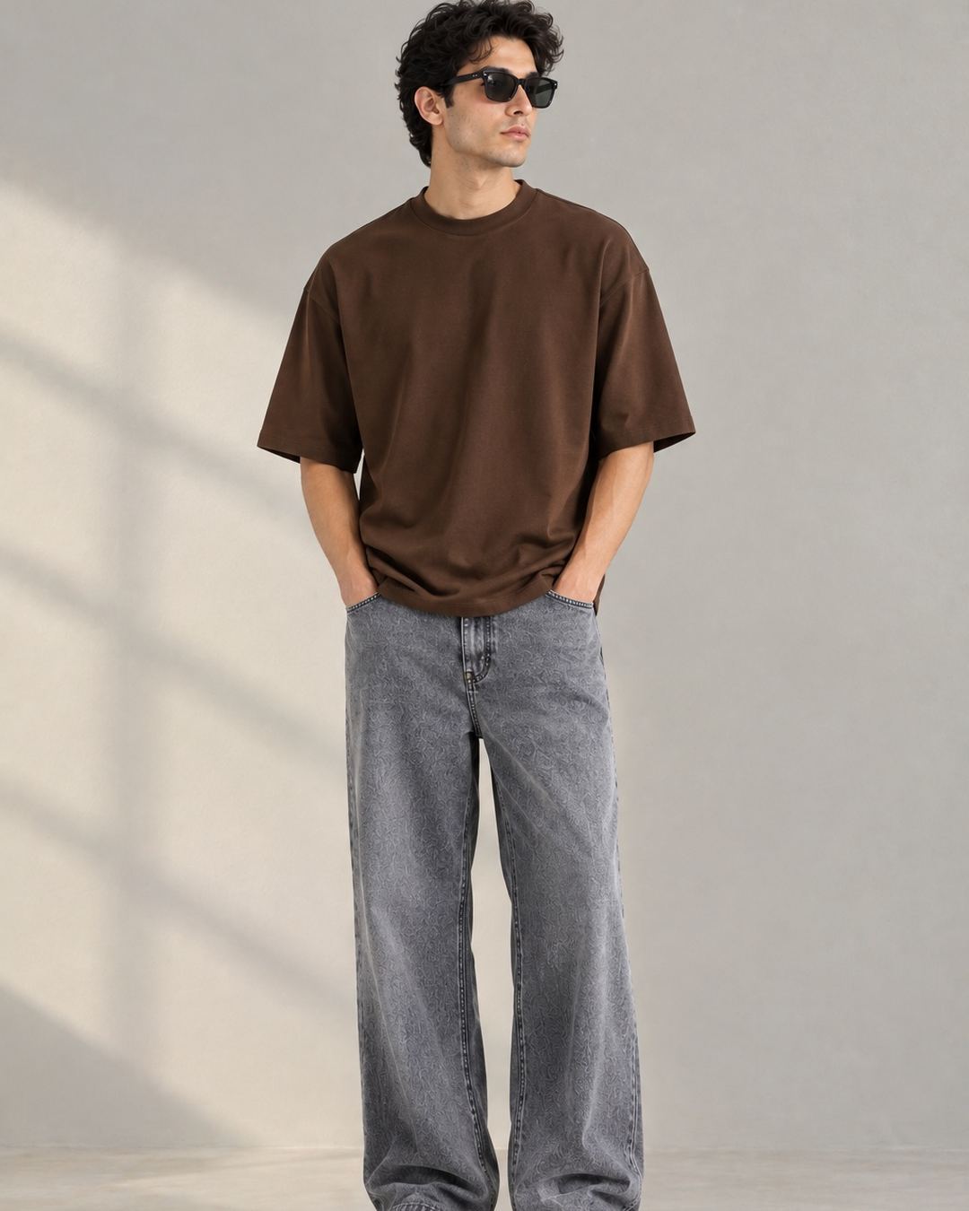 Brown  Plain Oversized