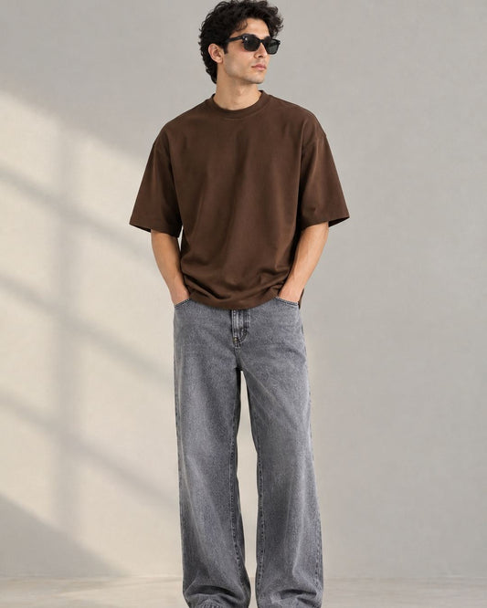 Brown  Plain Oversized