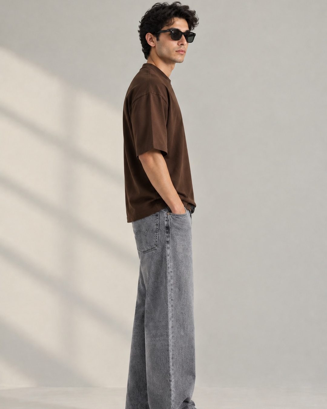 Brown  Plain Oversized