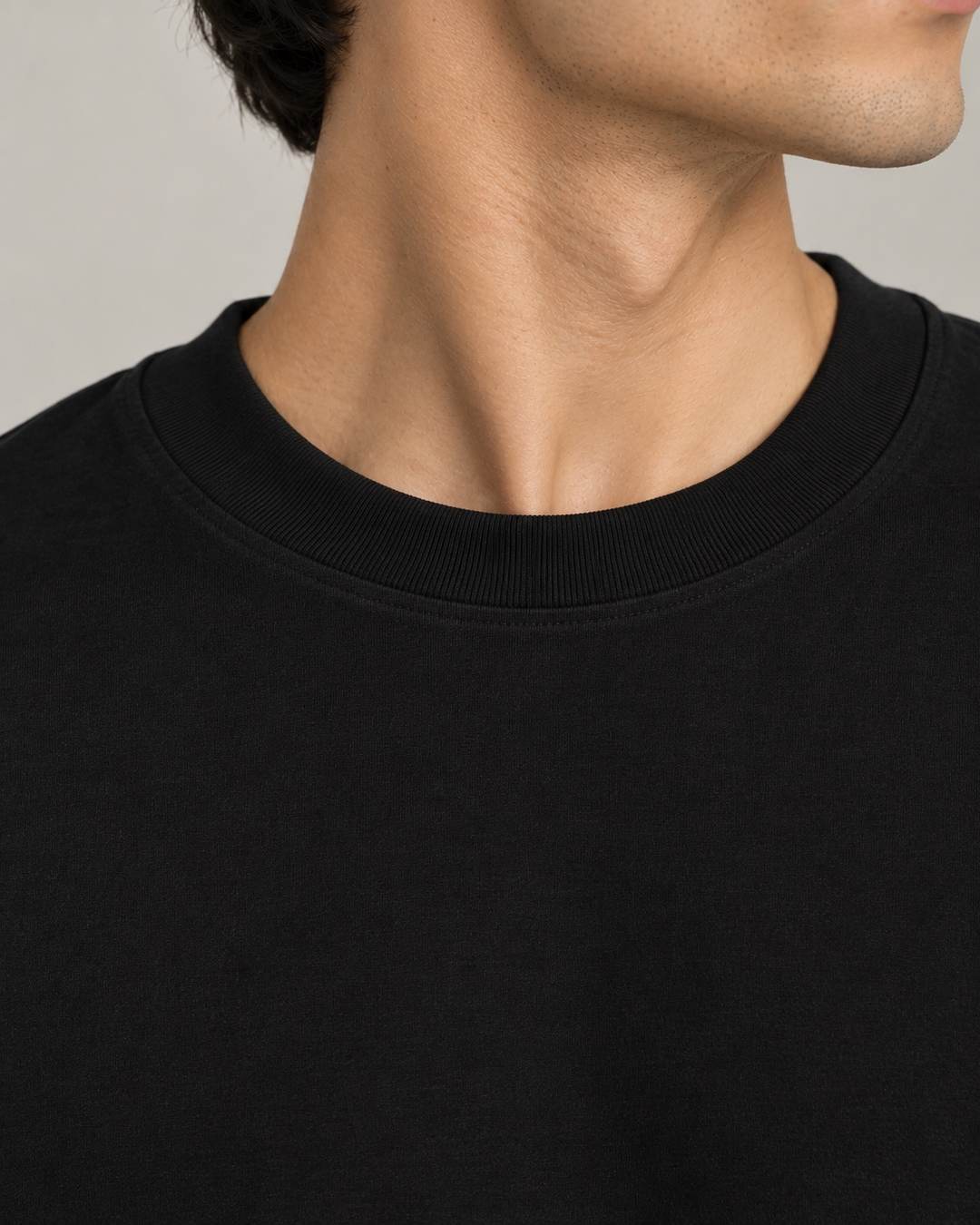 Black  Plain Oversized