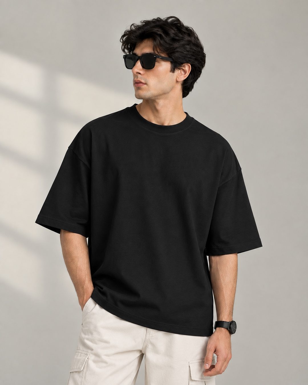 Black  Plain Oversized
