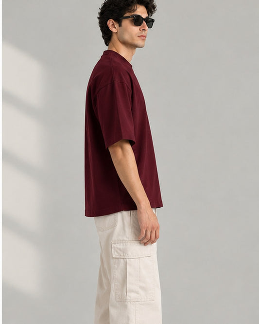 Maroon Plain Oversized