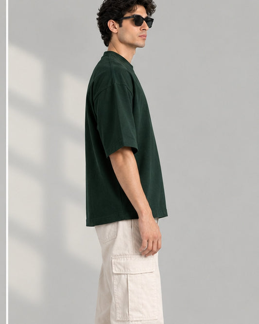 Darkgreen  Plain Oversized