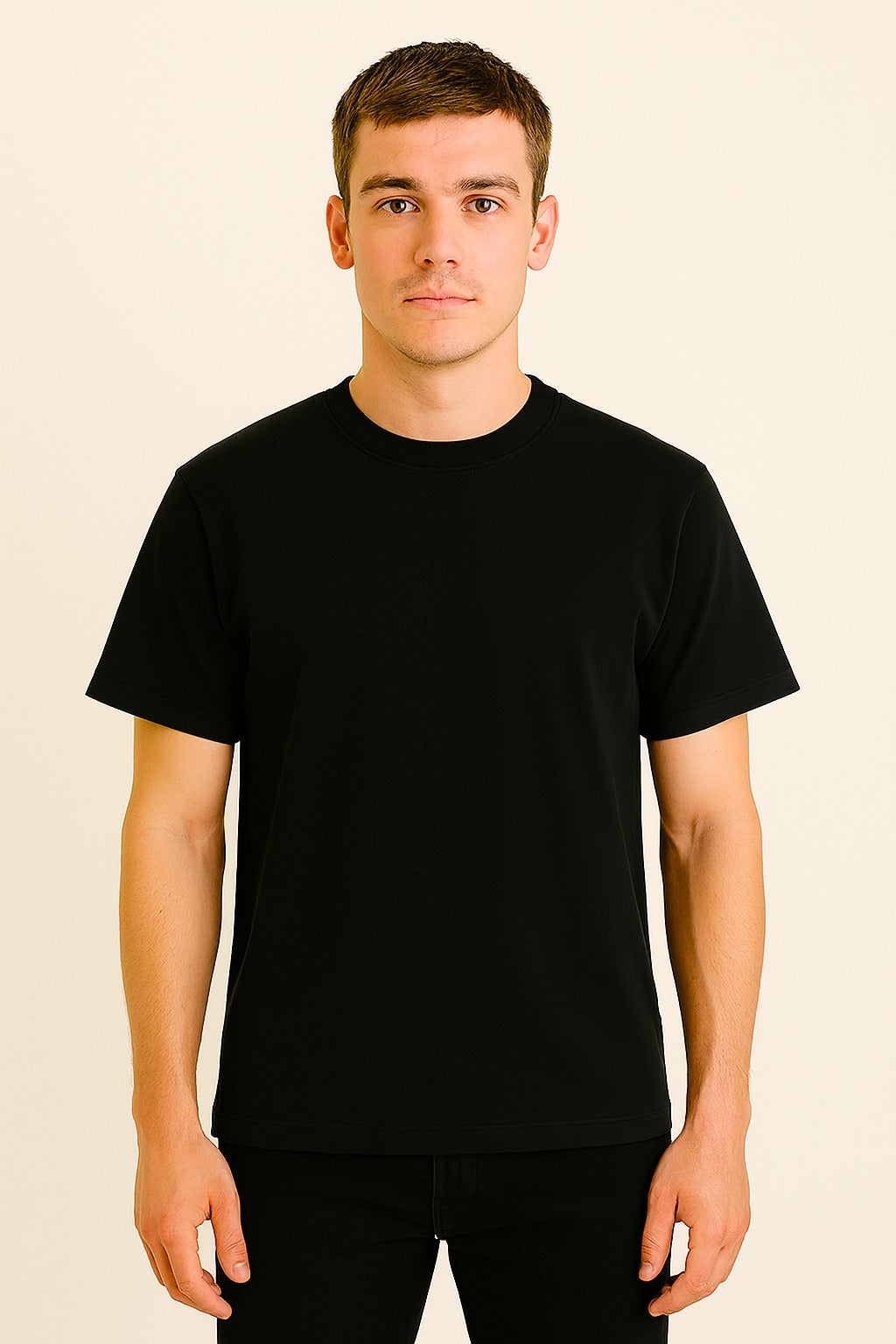 Black Basic Normal Fit T-Shirt