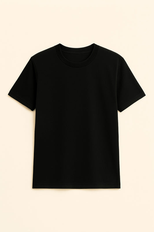 Black Basic Normal Fit T-Shirt