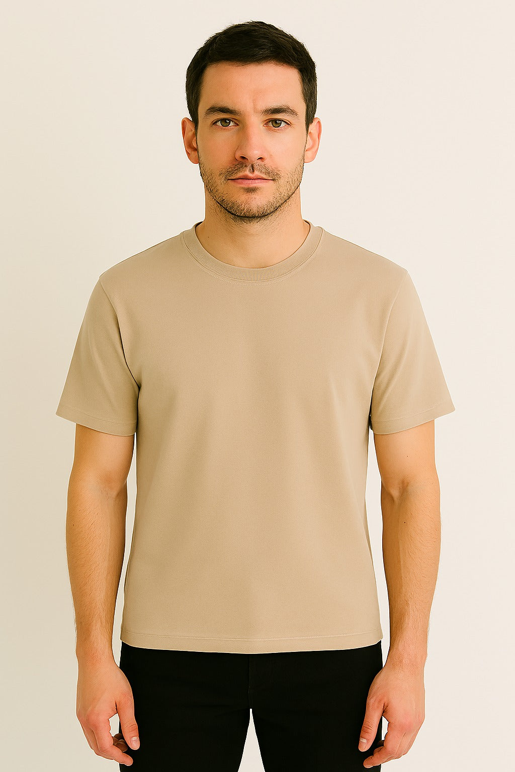 Beige Basic Normal Fit T-Shirt