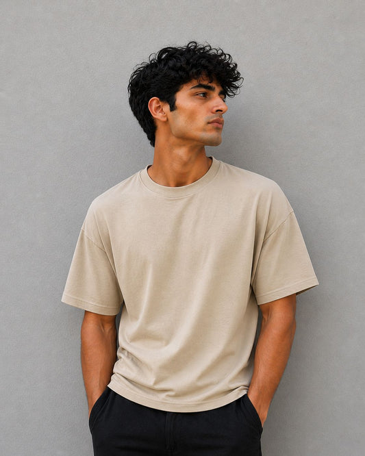 Beige Basic Normal Fit T-Shirt