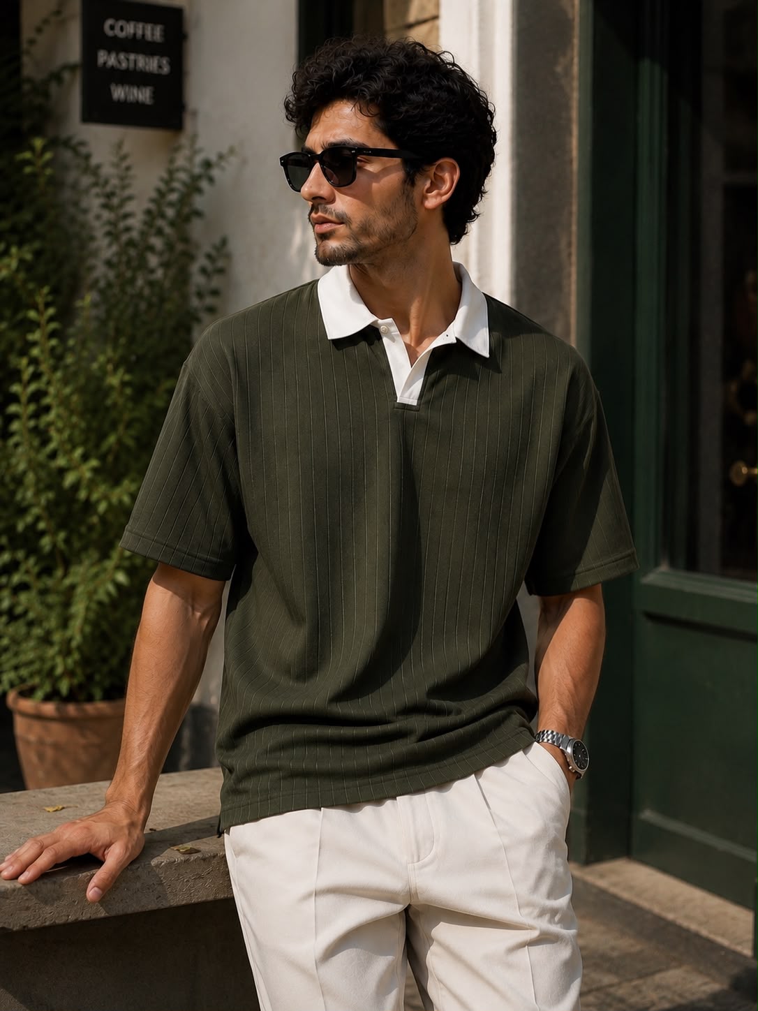 ELITE COLLAR DROP OLIVE GREEN ( FREE DELIEVERY )